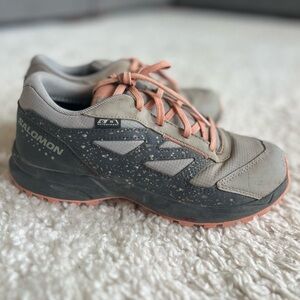 Salomon Gray and Coral Trail Shoes